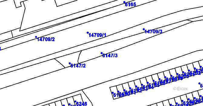 Parcela st. 6147/3 v KÚ Vsetín, Katastrální mapa