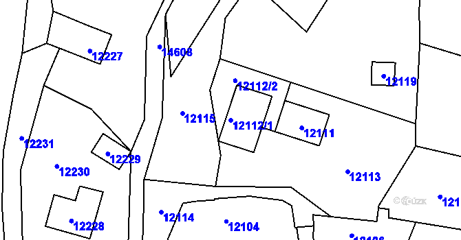 Parcela st. 12112/1 v KÚ Vsetín, Katastrální mapa