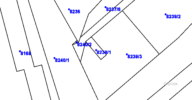 Parcela st. 8238/1 v KÚ Vsetín, Katastrální mapa