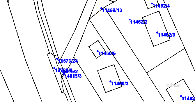 Parcela st. 11460/5 v KÚ Vsetín, Katastrální mapa