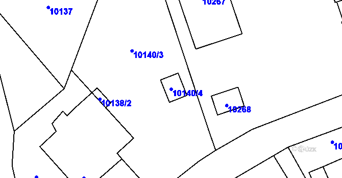 Parcela st. 10140/4 v KÚ Vsetín, Katastrální mapa