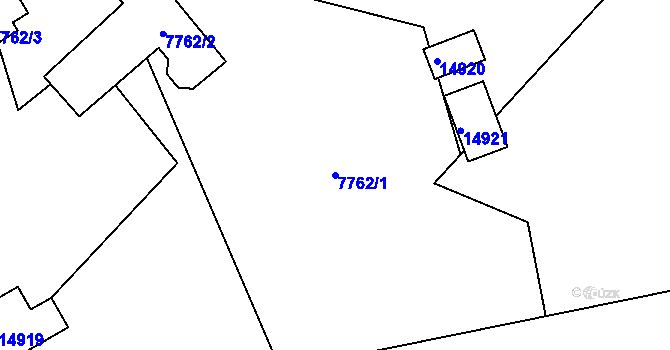 Parcela st. 7762/1 v KÚ Vsetín, Katastrální mapa