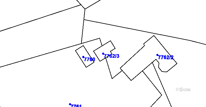 Parcela st. 7762/3 v KÚ Vsetín, Katastrální mapa