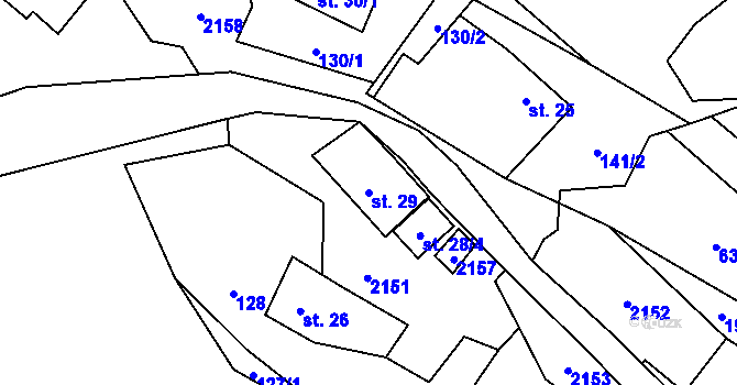 Parcela st. 29 v KÚ Rokytnice u Vsetína, Katastrální mapa