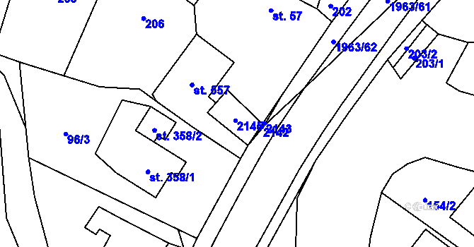 Parcela st. 56/2 v KÚ Rokytnice u Vsetína, Katastrální mapa