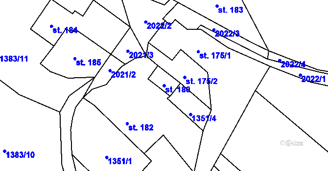Parcela st. 180 v KÚ Rokytnice u Vsetína, Katastrální mapa