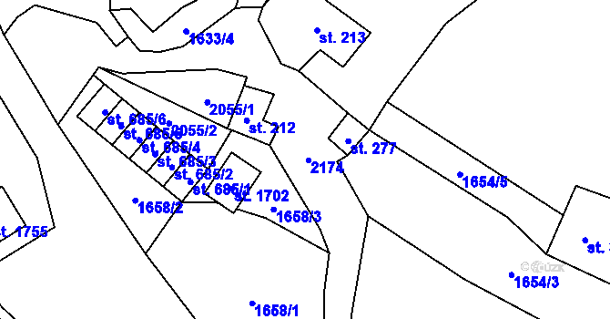 Parcela st. 224/4 v KÚ Rokytnice u Vsetína, Katastrální mapa