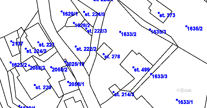 Parcela st. 278 v KÚ Rokytnice u Vsetína, Katastrální mapa