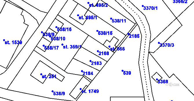 Parcela st. 359/2 v KÚ Rokytnice u Vsetína, Katastrální mapa