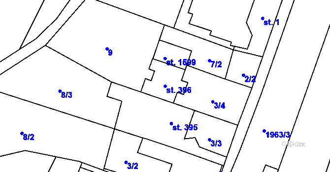 Parcela st. 396 v KÚ Rokytnice u Vsetína, Katastrální mapa