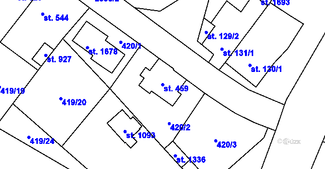 Parcela st. 459 v KÚ Rokytnice u Vsetína, Katastrální mapa