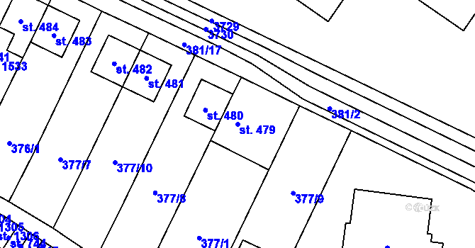 Parcela st. 479 v KÚ Rokytnice u Vsetína, Katastrální mapa