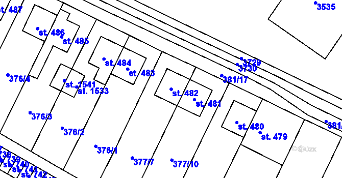 Parcela st. 482 v KÚ Rokytnice u Vsetína, Katastrální mapa