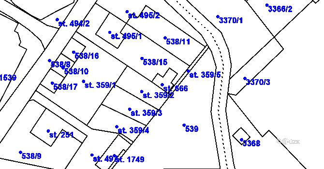 Parcela st. 666 v KÚ Rokytnice u Vsetína, Katastrální mapa
