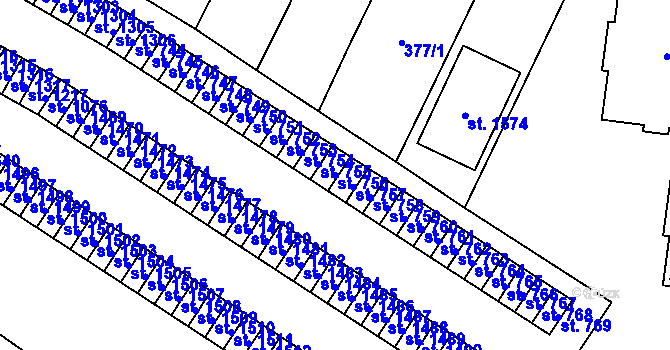 Parcela st. 756 v KÚ Rokytnice u Vsetína, Katastrální mapa