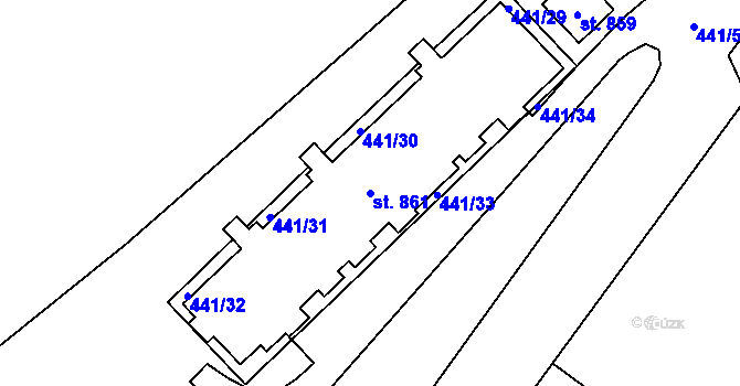 Parcela st. 861 v KÚ Rokytnice u Vsetína, Katastrální mapa