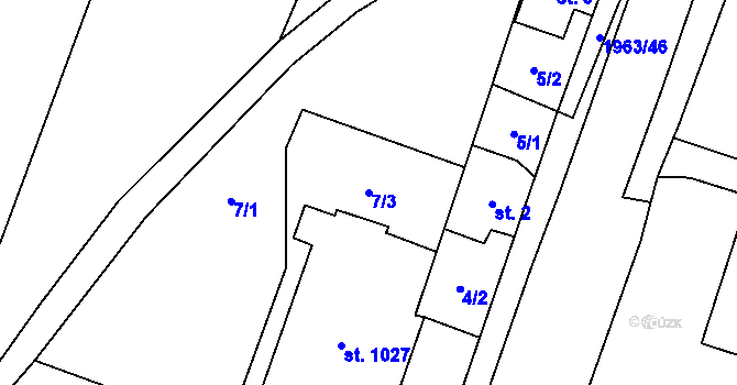 Parcela st. 7/3 v KÚ Rokytnice u Vsetína, Katastrální mapa