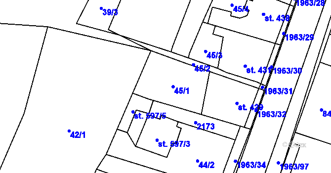Parcela st. 46/4 v KÚ Rokytnice u Vsetína, Katastrální mapa