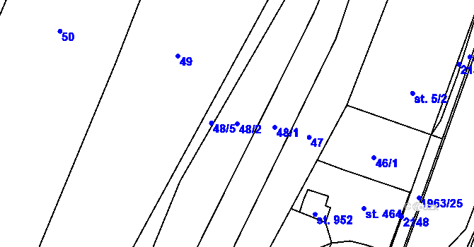 Parcela st. 48/2 v KÚ Rokytnice u Vsetína, Katastrální mapa
