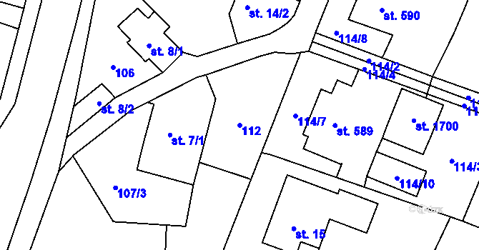 Parcela st. 112 v KÚ Rokytnice u Vsetína, Katastrální mapa