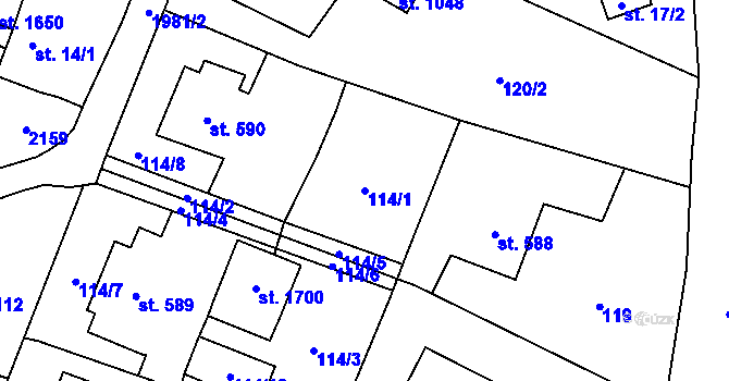 Parcela st. 114/1 v KÚ Rokytnice u Vsetína, Katastrální mapa