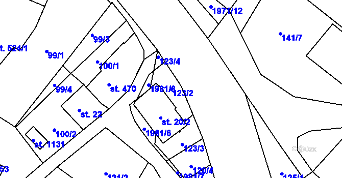 Parcela st. 123/2 v KÚ Rokytnice u Vsetína, Katastrální mapa