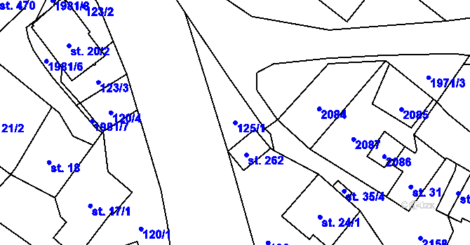 Parcela st. 125/1 v KÚ Rokytnice u Vsetína, Katastrální mapa