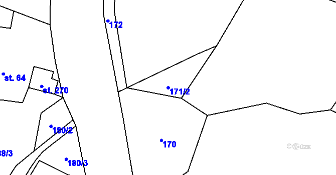 Parcela st. 171/2 v KÚ Rokytnice u Vsetína, Katastrální mapa