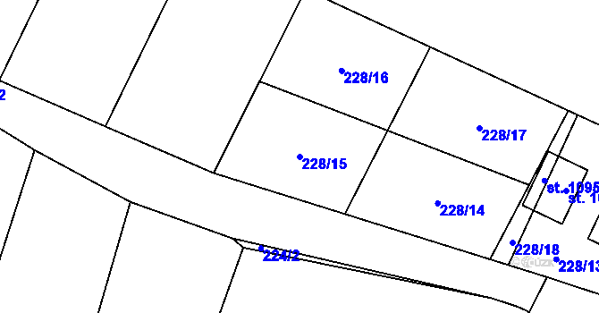 Parcela st. 228/15 v KÚ Rokytnice u Vsetína, Katastrální mapa