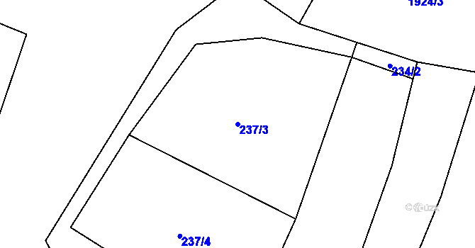 Parcela st. 237/3 v KÚ Rokytnice u Vsetína, Katastrální mapa