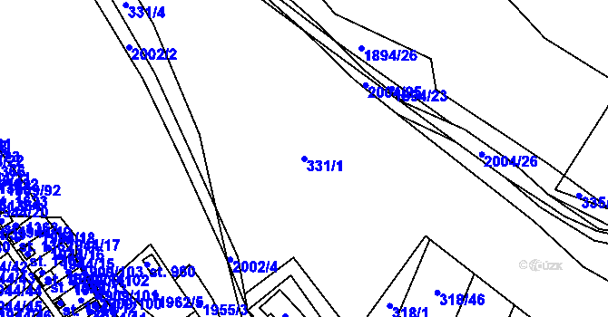 Parcela st. 331/1 v KÚ Rokytnice u Vsetína, Katastrální mapa