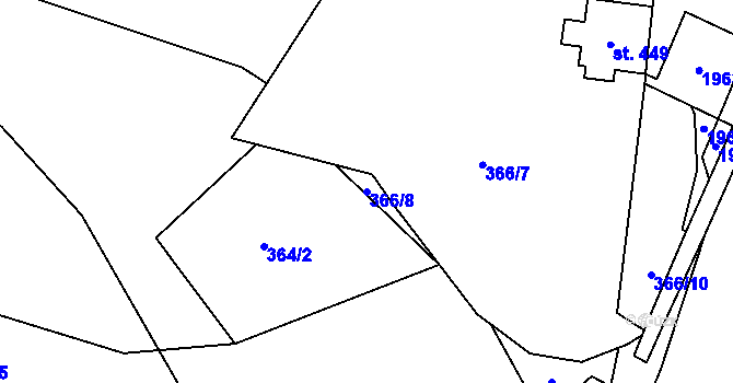 Parcela st. 366/8 v KÚ Rokytnice u Vsetína, Katastrální mapa
