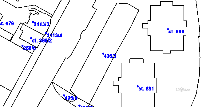 Parcela st. 436/3 v KÚ Rokytnice u Vsetína, Katastrální mapa