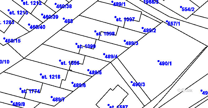 Parcela st. 489/4 v KÚ Rokytnice u Vsetína, Katastrální mapa