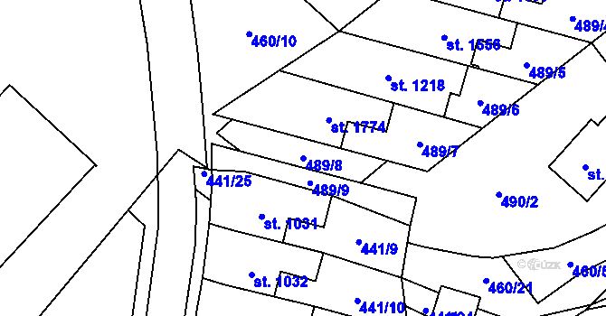 Parcela st. 489/8 v KÚ Rokytnice u Vsetína, Katastrální mapa