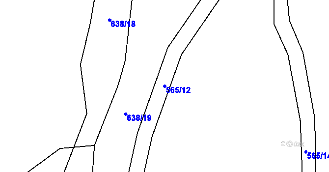 Parcela st. 565/12 v KÚ Rokytnice u Vsetína, Katastrální mapa