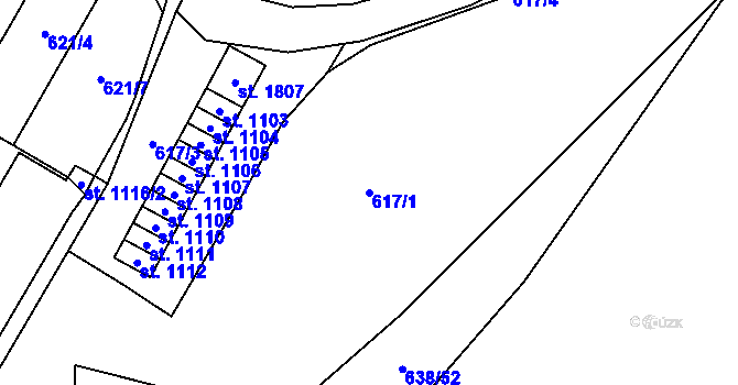 Parcela st. 617/1 v KÚ Rokytnice u Vsetína, Katastrální mapa