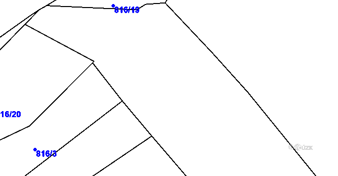 Parcela st. 816/8 v KÚ Rokytnice u Vsetína, Katastrální mapa