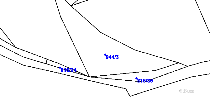 Parcela st. 944/3 v KÚ Rokytnice u Vsetína, Katastrální mapa