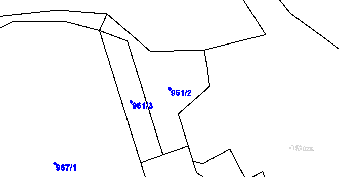 Parcela st. 961/2 v KÚ Rokytnice u Vsetína, Katastrální mapa
