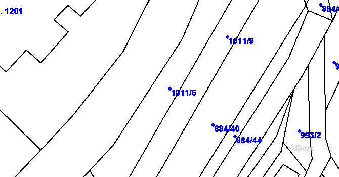 Parcela st. 1011/6 v KÚ Rokytnice u Vsetína, Katastrální mapa