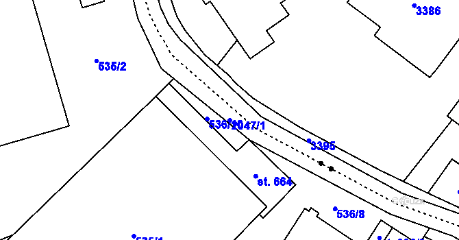 Parcela st. 2047/1 v KÚ Rokytnice u Vsetína, Katastrální mapa