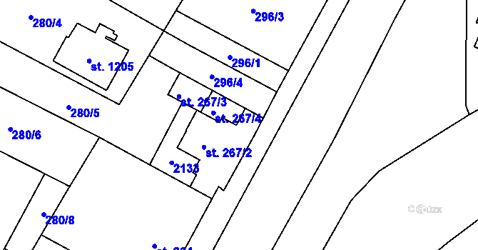 Parcela st. 267/5 v KÚ Rokytnice u Vsetína, Katastrální mapa