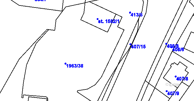 Parcela st. 413/4 v KÚ Rokytnice u Vsetína, Katastrální mapa
