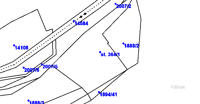 Parcela st. 364/1 v KÚ Rokytnice u Vsetína, Katastrální mapa