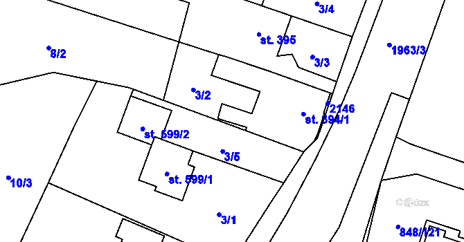 Parcela st. 394/2 v KÚ Rokytnice u Vsetína, Katastrální mapa