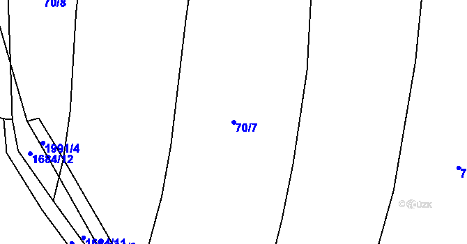 Parcela st. 70/7 v KÚ Rokytnice u Vsetína, Katastrální mapa