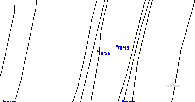 Parcela st. 70/26 v KÚ Rokytnice u Vsetína, Katastrální mapa