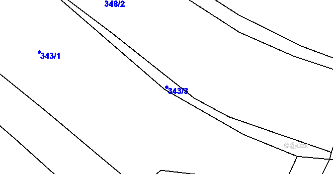 Parcela st. 343/3 v KÚ Rokytnice u Vsetína, Katastrální mapa