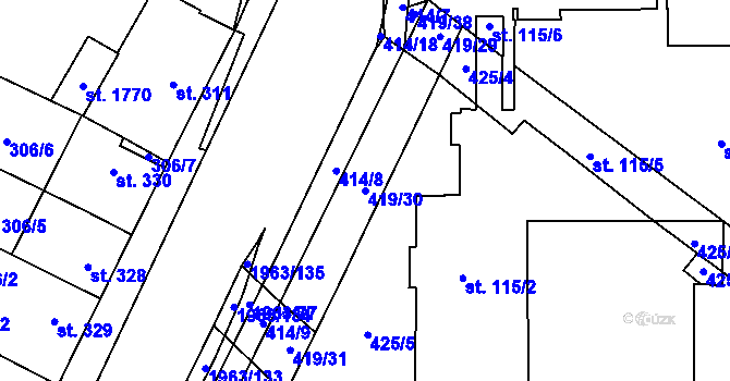 Parcela st. 419/30 v KÚ Rokytnice u Vsetína, Katastrální mapa